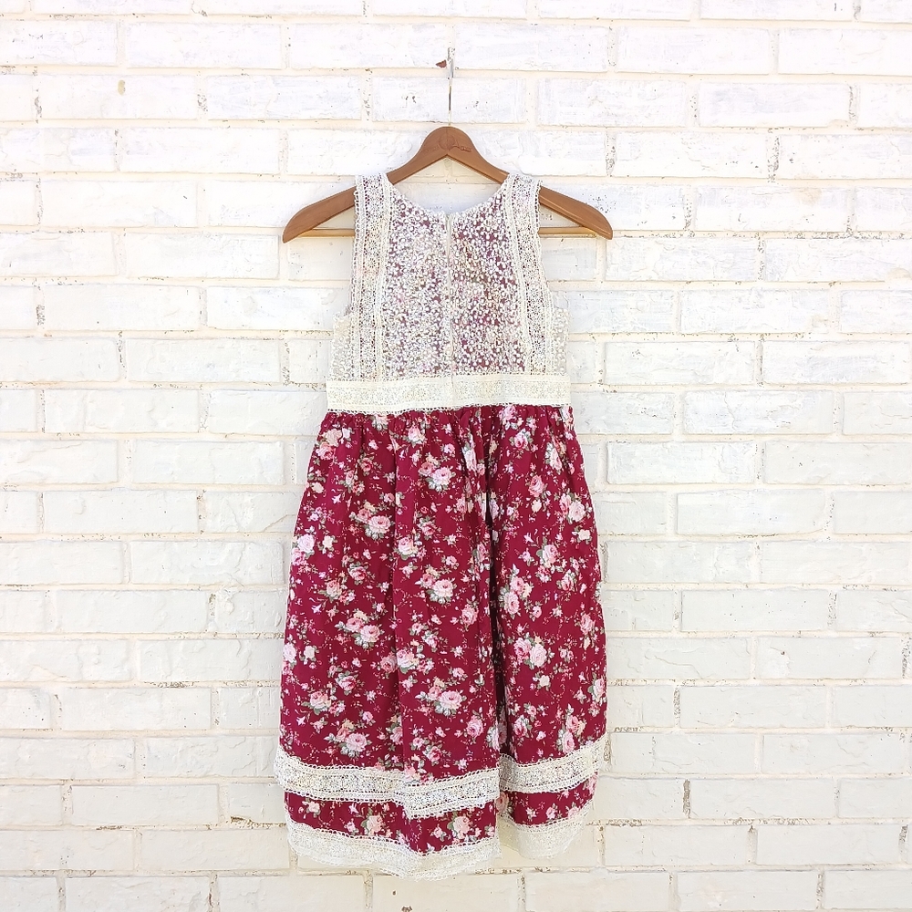 Trish Scully Floral Cottage Core Dress Hi-Low Size 10 - Picture 6 of 8
